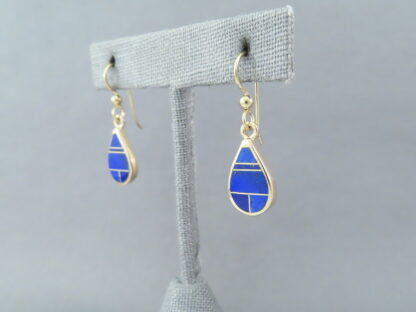 Gold & Lapis Inlay Earrings – Teardrops
