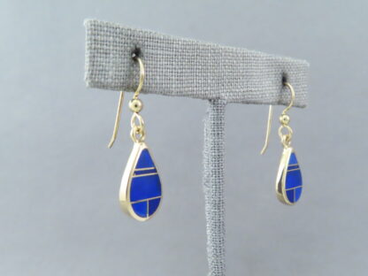 Gold & Lapis Inlay Earrings – Teardrops