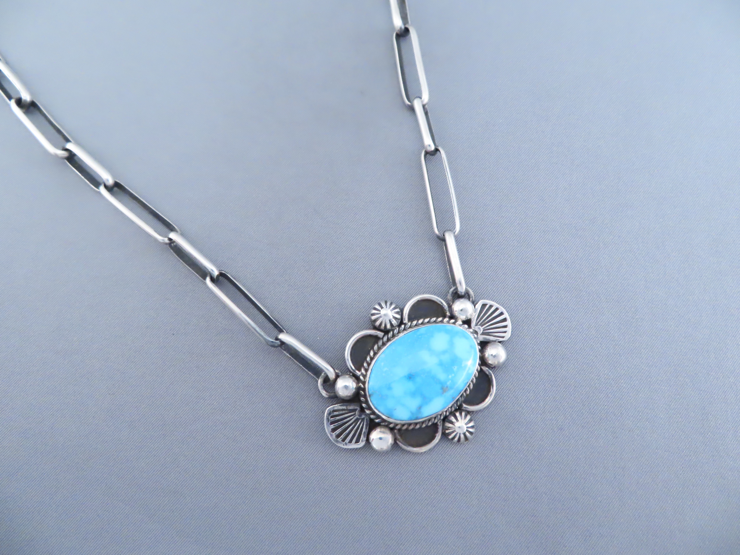 Kingman Turquoise Pendant Necklace