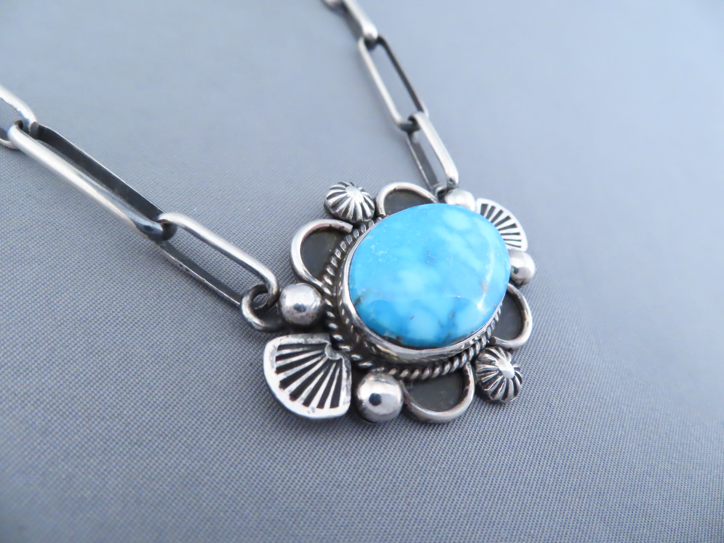 Kingman Turquoise Pendant Necklace