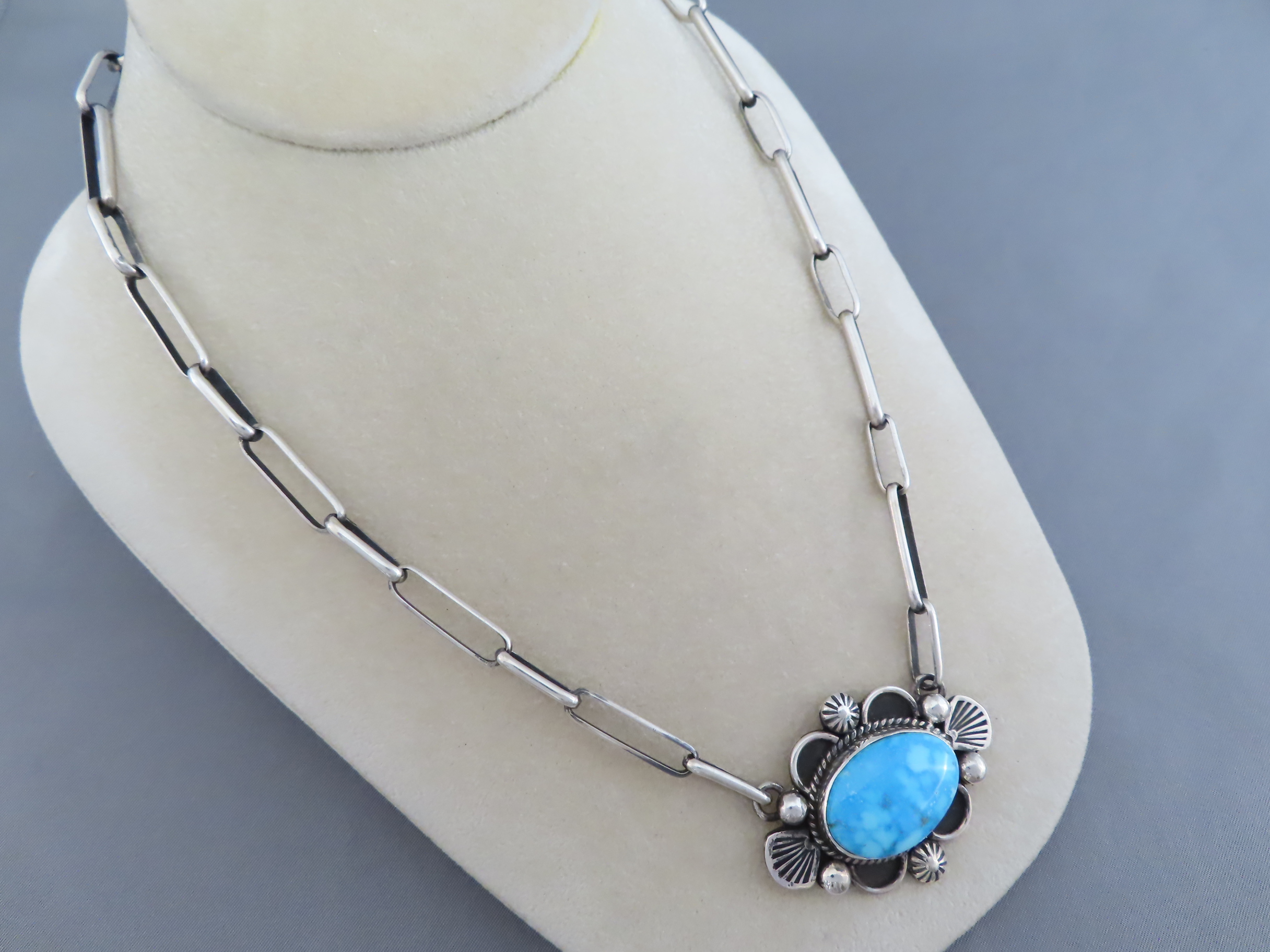 Kingman Turquoise Pendant Necklace