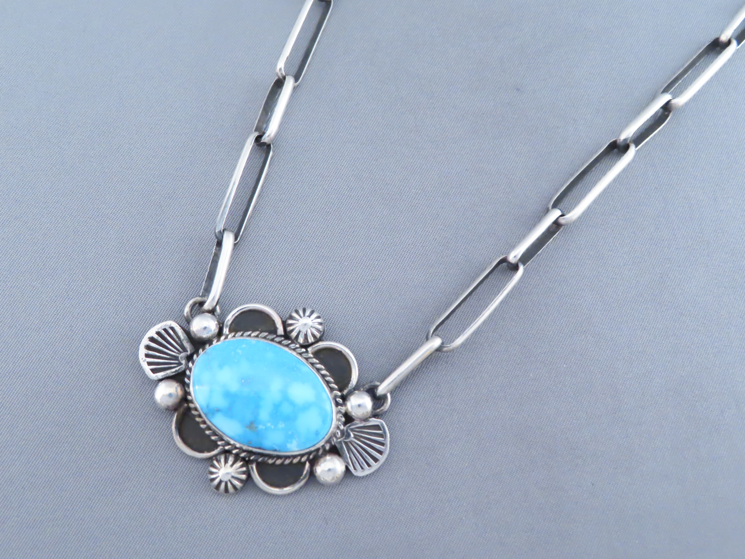 Kingman Turquoise Pendant Necklace