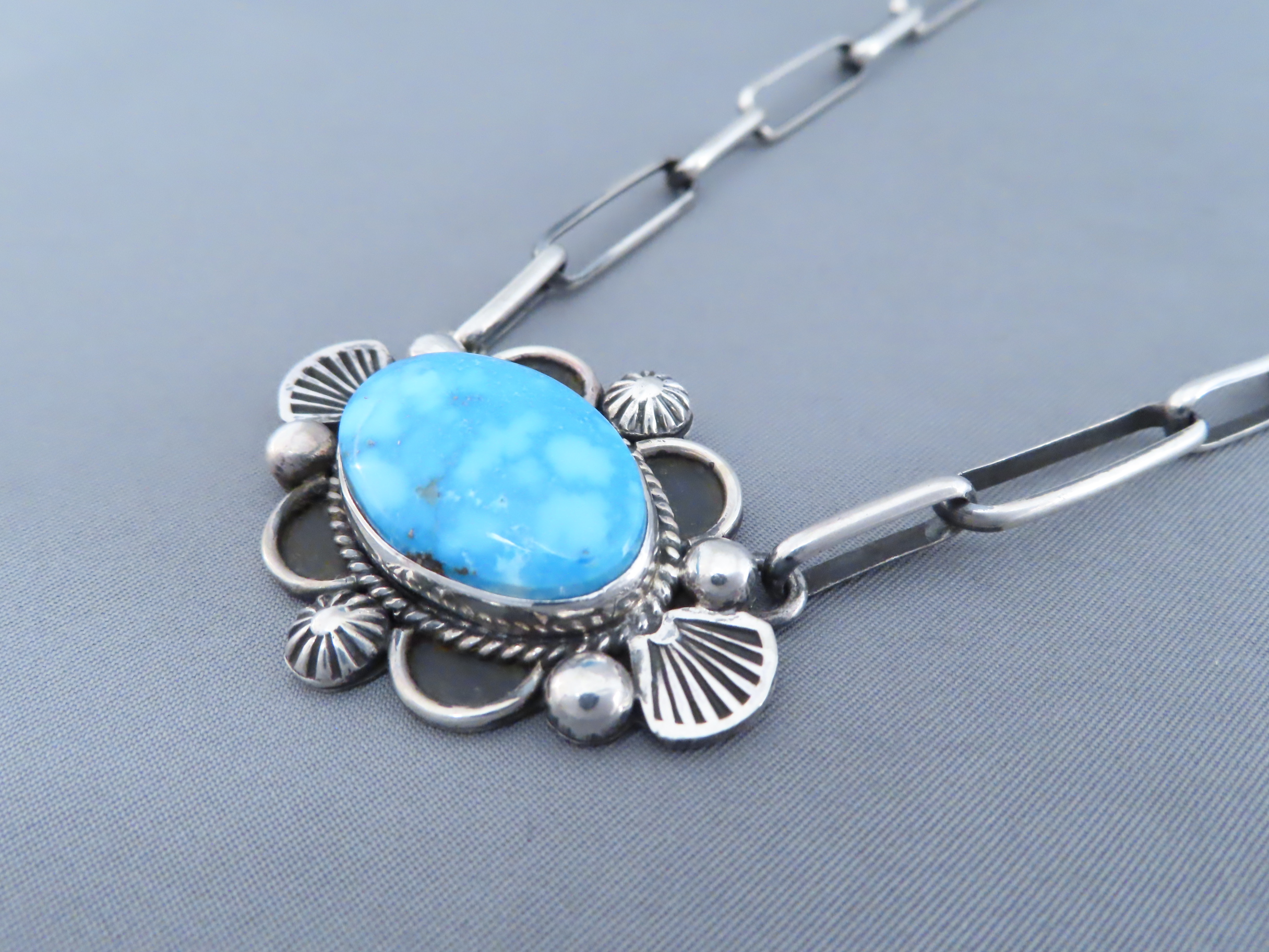 Kingman Turquoise Pendant Necklace