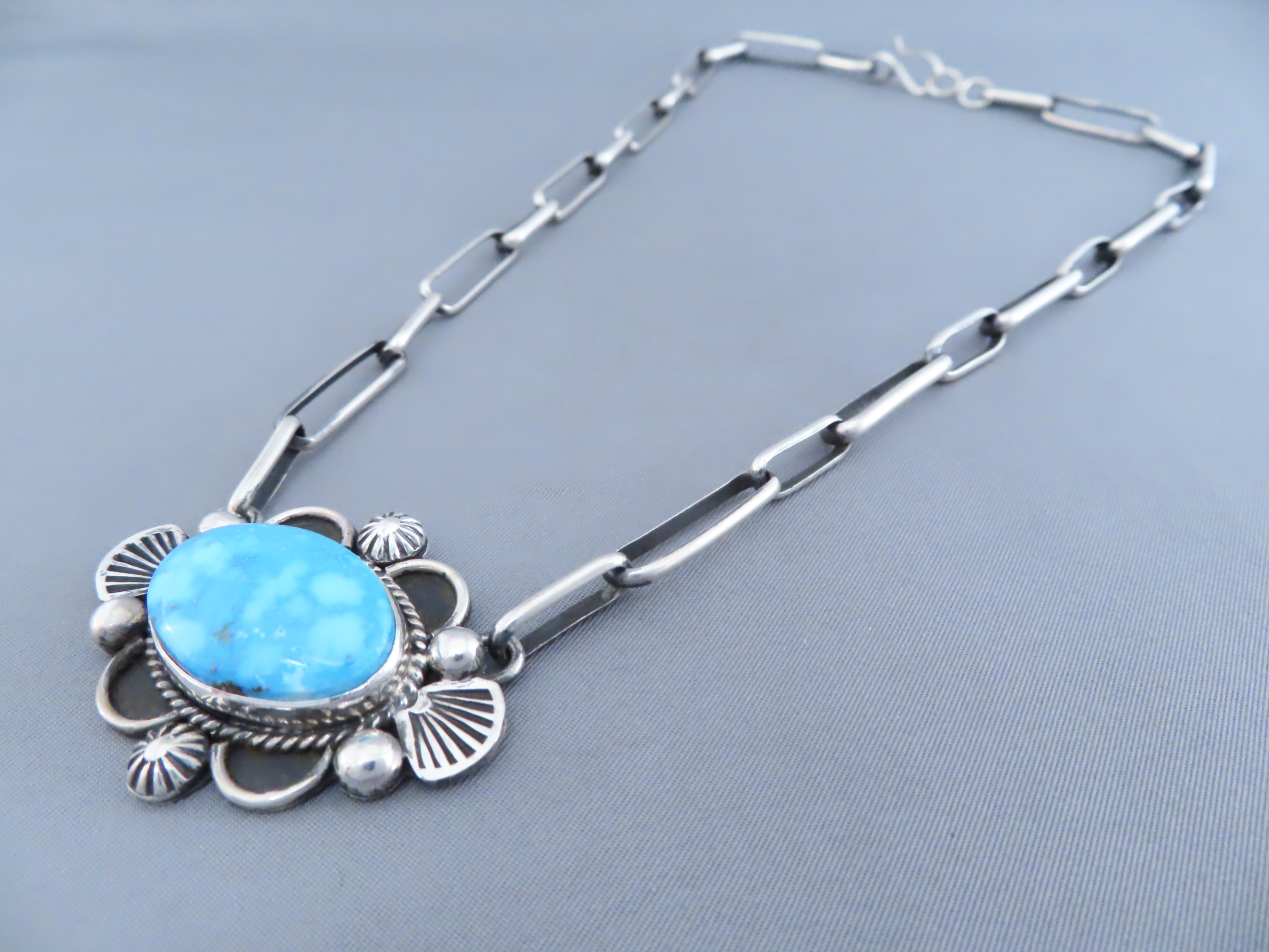 Kingman Turquoise Pendant Necklace