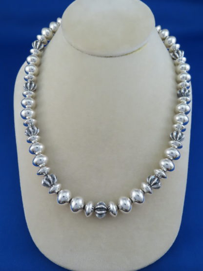 Sterling Silver ‘Navajo Pearls’ Bead Necklace by Al Joe