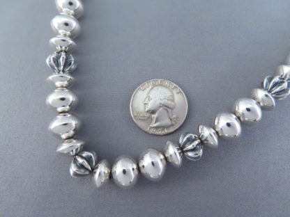 Sterling Silver ‘Navajo Pearls’ Bead Necklace by Al Joe