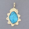 Gold Pendant with Indian Mountain Turquoise