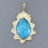 Gold Pendant with Indian Mountain Turquoise