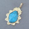 Gold Pendant with Indian Mountain Turquoise