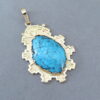 Gold Pendant with Indian Mountain Turquoise