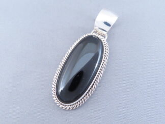 Artie Yellowhorse Onyx & Sterling Silver Pendant