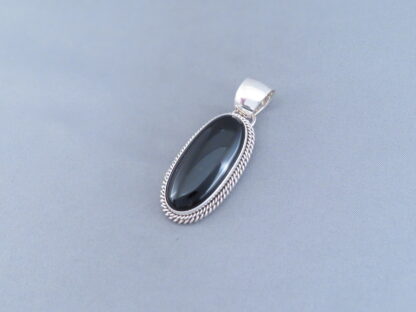 Artie Yellowhorse Onyx & Sterling Silver Pendant