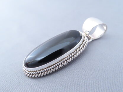 Artie Yellowhorse Onyx & Sterling Silver Pendant