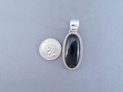 Artie Yellowhorse Onyx & Sterling Silver Pendant