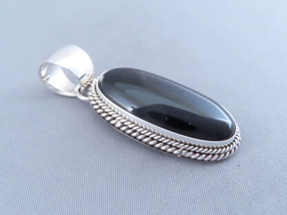 Artie Yellowhorse Onyx & Sterling Silver Pendant
