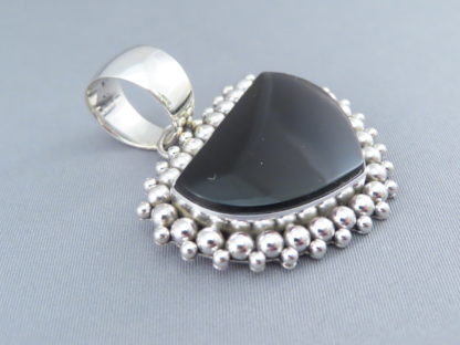 Artie Yellowhorse Onyx & Sterling Silver Pendant