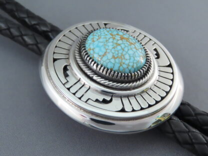 #8 Turquoise Bolo Tie by Leonard Nez