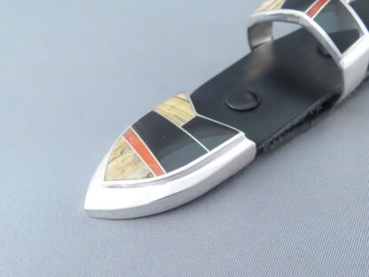 Multi-Stone Inlay Belt Buckle with Coral (Ranger Buckle Set)