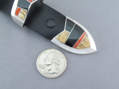 Multi-Stone Inlay Belt Buckle with Coral (Ranger Buckle Set)