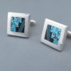 Cufflinks with Turquoise & Black Jade Inlay