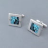 Cufflinks with Turquoise & Black Jade Inlay