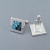 Cufflinks with Turquoise & Black Jade Inlay