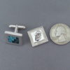 Cufflinks with Turquoise & Black Jade Inlay
