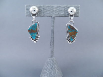 Dangling Mineral Park Turquoise Earrings by Artie Yellowhorse