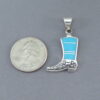 Turquoise Inlay ‘Cowgirl Boot’ Pendant