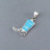 Turquoise Inlay ‘Cowgirl Boot’ Pendant