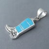 Turquoise Inlay ‘Cowgirl Boot’ Pendant
