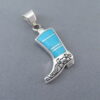 Turquoise Inlay ‘Cowgirl Boot’ Pendant