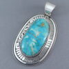 HUGE Turquoise Mountain Turquoise Pendant by Leonard Nez