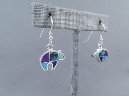 Inlaid Multi-Stone BEAR Earrings