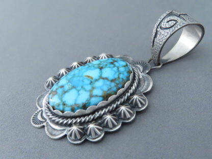 Kingman Turquoise Pendant in Sterling Silver