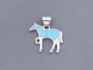 Turquoise Inlay ‘Horse’ Pendant