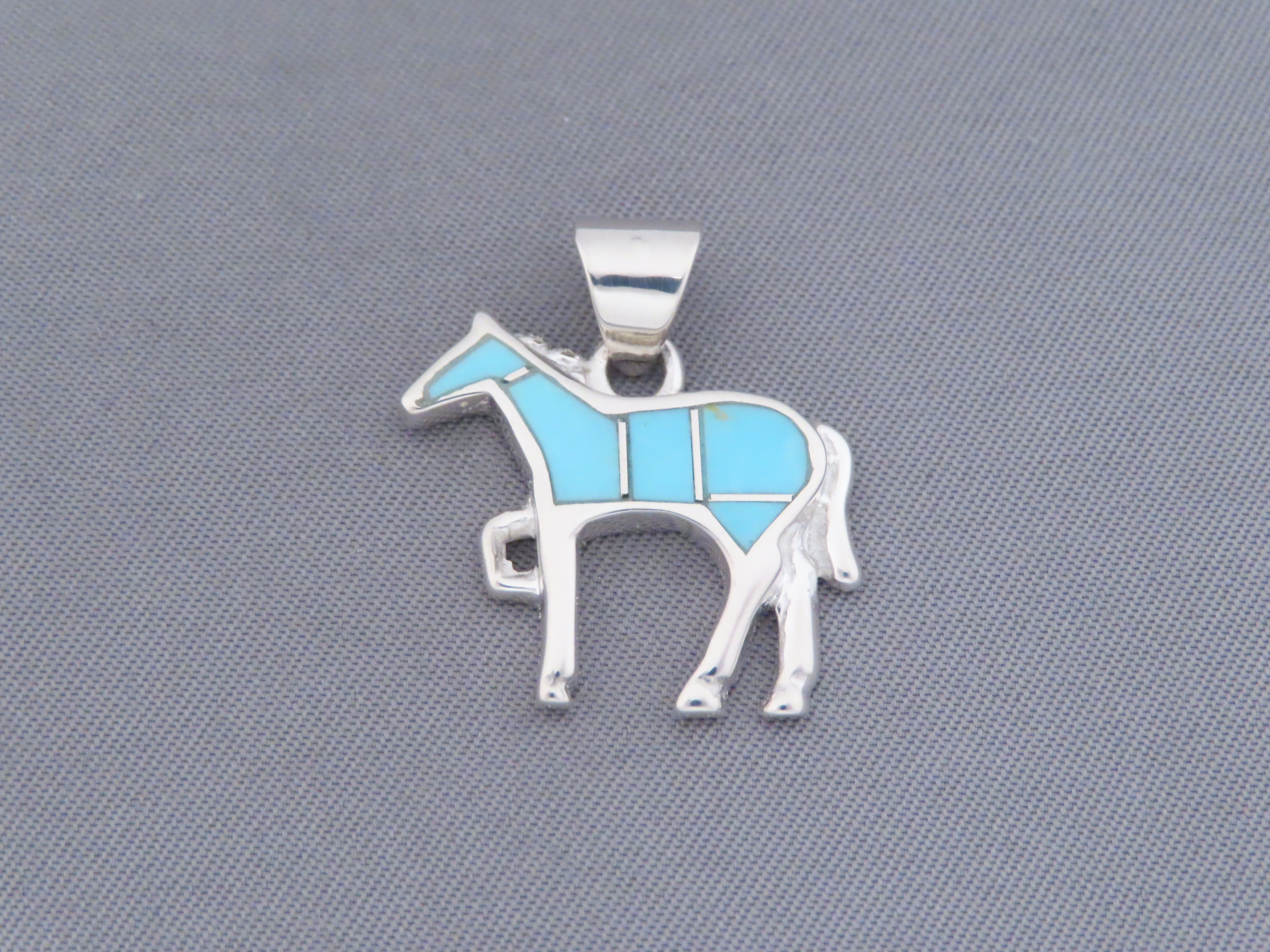 Turquoise Inlay ‘Horse’ Pendant
