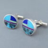 Inlaid Multi-Stone Cufflinks