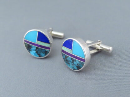 Inlaid Multi-Stone Cufflinks
