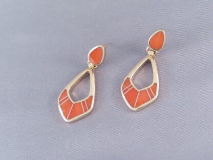 Coral & Gold Earrings