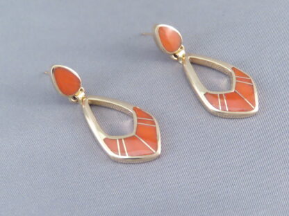 Coral & Gold Earrings