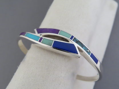 Inlaid Multi-Stone Bracelet Cuff