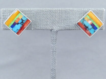 Inlaid Multi-Color Earrings (studs)