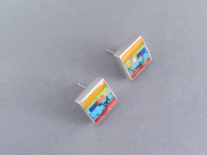 Inlaid Multi-Color Earrings (studs)