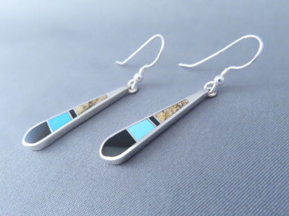Multi-Stone Inlay Earrings with Turquoise