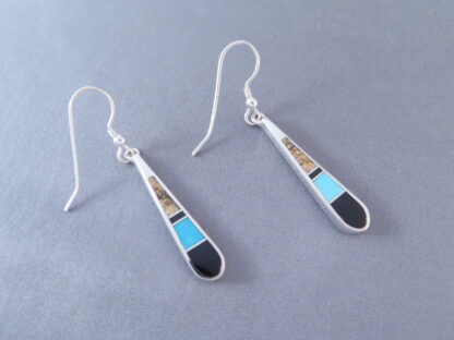 Multi-Stone Inlay Earrings with Turquoise