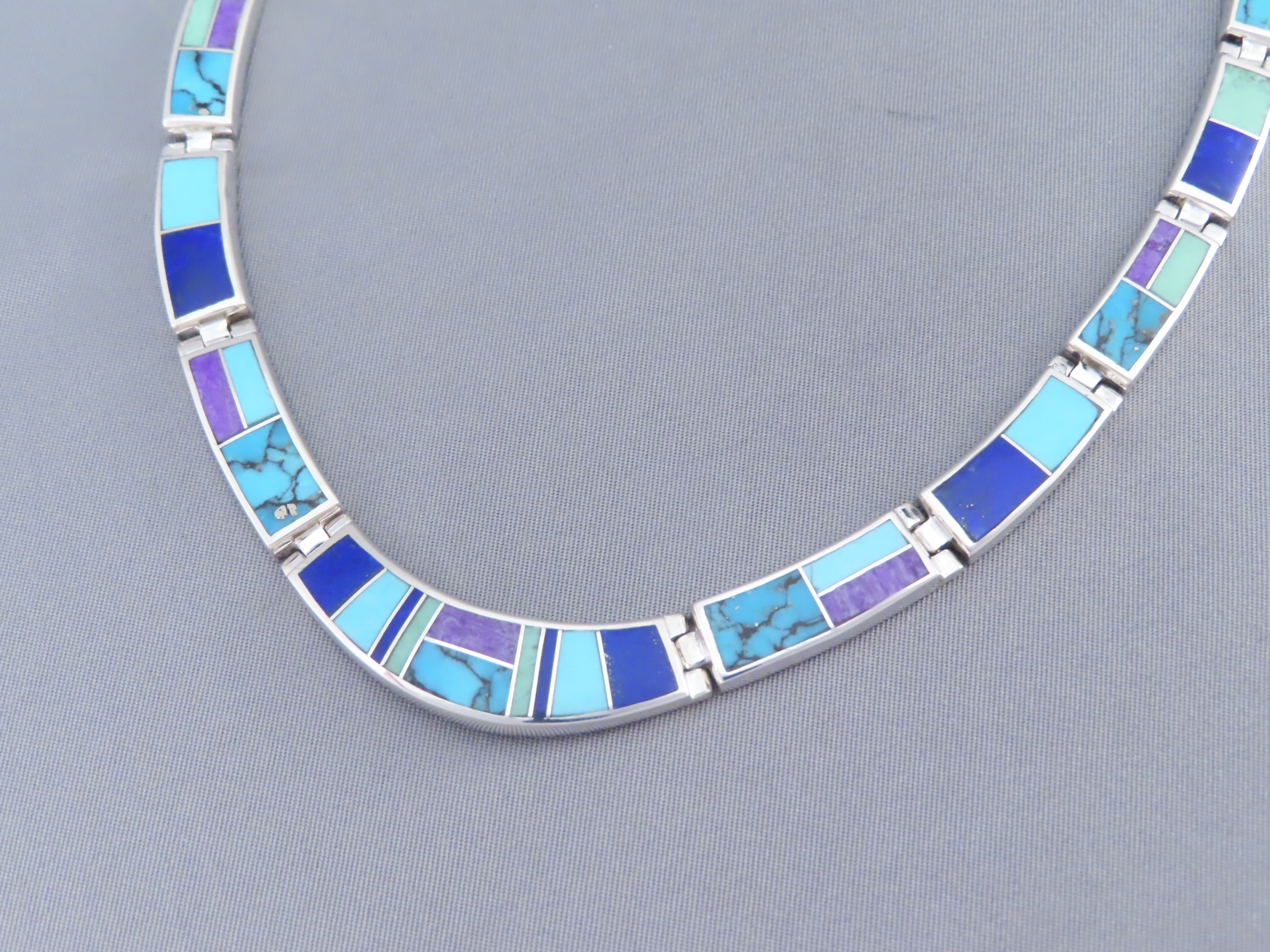 Inlaid Multi-Stone Necklace