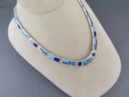 Inlaid Multi-Stone Necklace