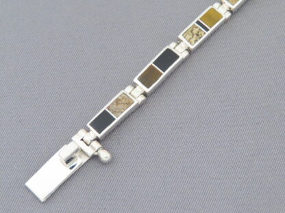 Multi-Stone Inlay Link Bracelet