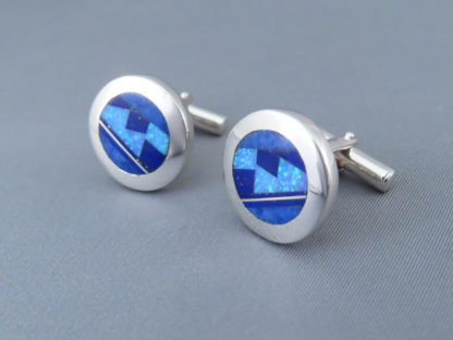 Cufflinks with Lapis & Opal Inlay